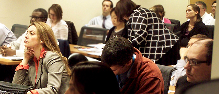 Faculty in a meeting
