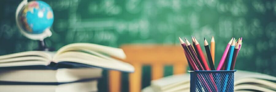 book with green board background