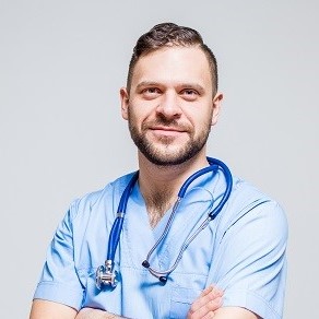 Portrait of young male medical professional