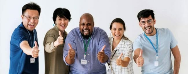 Co-workers giving great feedback Co-workers giving great feedback