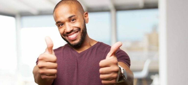 Black businessman happy expression