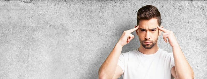 young man concentrated