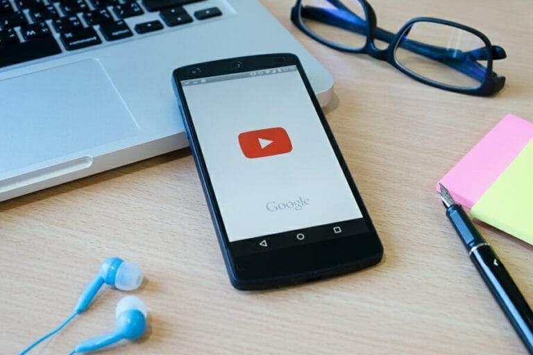 Youtube application opened on a smartphone