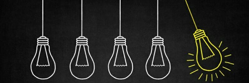 Illustration of five lightbulbs