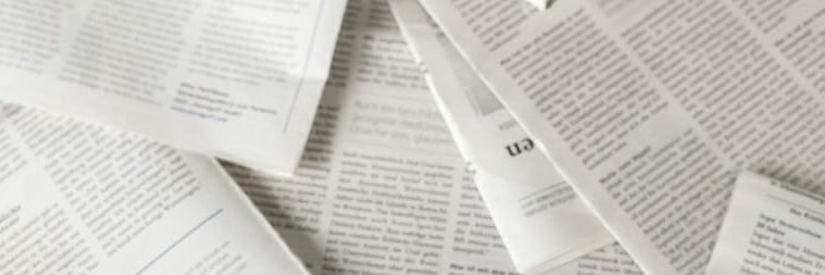 newspaper background, top view