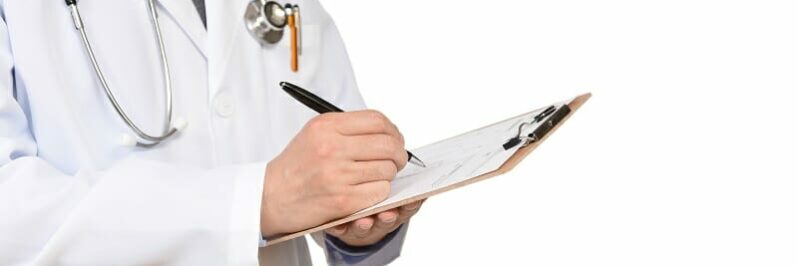 Medical doctor with copy space isolated on white background. Medical doctor with copy space isolated on white background.