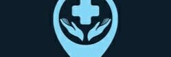 medical health hospital cross with map pin location logo icon v