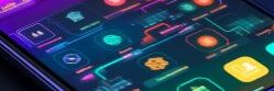 close-up-cell-phone-with-glowing-screen-generative-ai